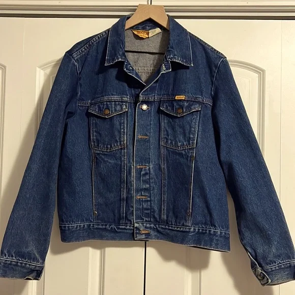 Denim Jacket Wrangler Jeans Owner Rustler Jackets Coats Great